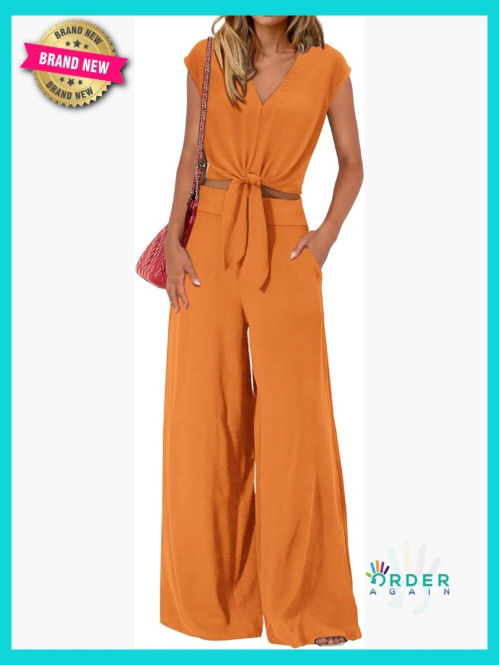 Cap Sleeve V Neck Crop Top Wide Leg Pant Set 2 Piece Tracksuit Casual